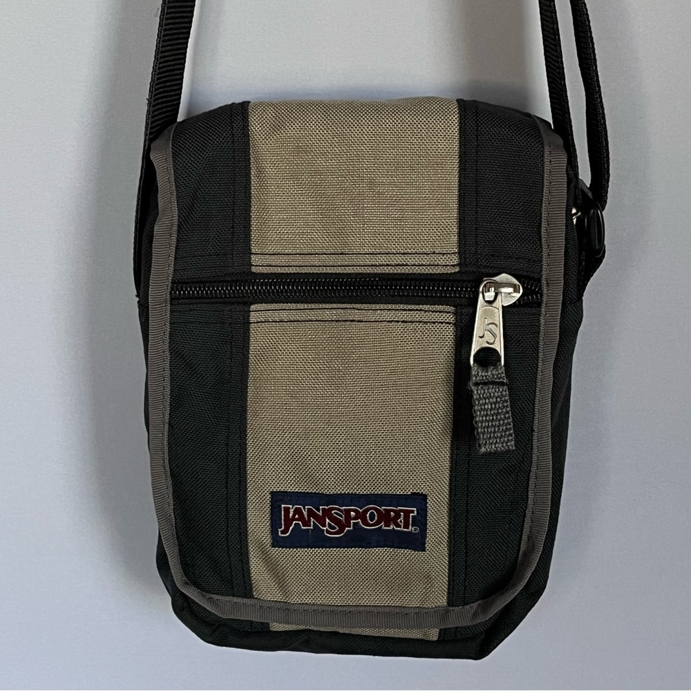 Jansport Small Crossbody Bag, Shoulder Pouch, Tan and Black